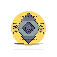 ubicomp Computing Ubiquitous Computer Concept Flat Color Icon Vector