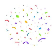 Colorful bright confetti isolated on transparent background. Festive vector illustration