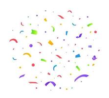 Colorful bright confetti isolated on transparent background. Festive vector illustration