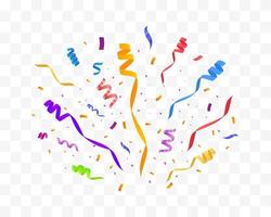 Colorful confetti isolated. Festive vector background