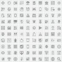 100 iconos de negocios para web y material impreso vector