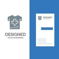 Shirt Autumn Canada Leaf Maple Grey Logo Design and Business Card Template