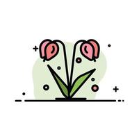 flor floral naturaleza primavera negocio línea plana icono lleno vector banner plantilla