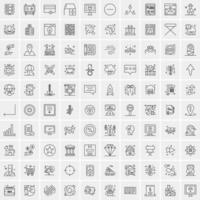 100 iconos de negocios para web y material impreso vector