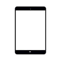 A tablet computer with a blank screen. Vector illustration isolated on a white background.