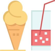 Drink Ice Cream Summer Juice  Flat Color Icon Vector icon banner Template