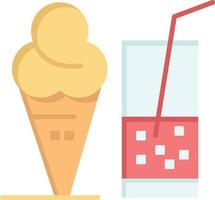 Drink Ice Cream Summer Juice  Flat Color Icon Vector icon banner Template