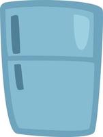 Blue refridgerator, illustration, vector, on a white background. vector