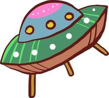 Multicolored UFO, illustration, vector on white background