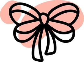 Pink ribbon, icon illustration, vector on white background