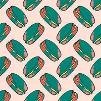 Macaroons pattern, seamless pattern on rose background. vector