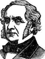 george peabody, ilustración de la vendimia vector