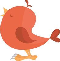 Orange bird, illustration, vector on white background
