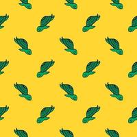 Sea turtles,seamless pattern on yellow background. vector