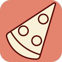 Porción de pizza simple, ilustración, vector sobre fondo blanco.