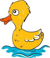 Cute baby duck, illustration, vector on white background.