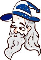 Wizard with long beard, illustration, vector on white background