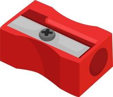 Red pencil sharpener, illustration, vector on a white background.