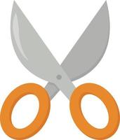 Orange scissors, illustration, vector on white background.