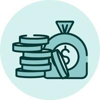 Money stack, illustration, vector on a white background.