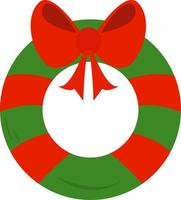 Christmas red bow, illustration, vector on white background.