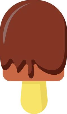 Chocolate ice cream, illustration, vector on white background.