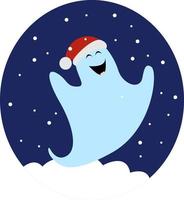 Ghost on snow, illustration, vector on white background.