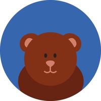 Brown bear, illustration, vector on a white background.