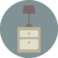 Bedside table with lamp, illustration, on a white background. vector