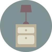 Bedside table with lamp, illustration, on a white background. vector