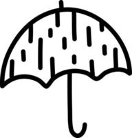 Paraguas con gotas de lluvia, ilustración, vector sobre un fondo blanco.