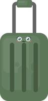 Green suitcase, illustration, vector on white background