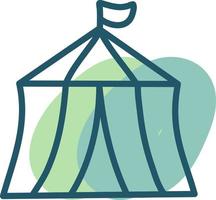 Amusement park tent, illustration, vector on a white background.