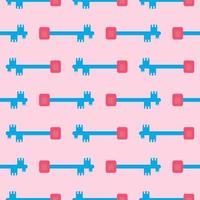 Small key,seamless pattern on pink background. vector