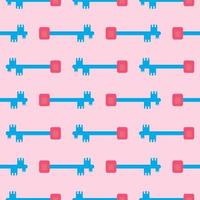 Small key,seamless pattern on pink background. vector