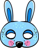 Rabbit mask, illustration, vector on white background