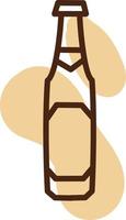 Tall beer bottle, icon illustration, vector on white background