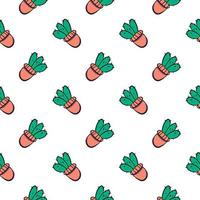 Small cactus ,seamless pattern on white background. vector