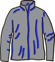 Flat mans jacket, illustration, vector on white background.