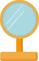 Yellow mirror, illustration, vector on white background.