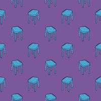 Cute small blue chairs,seamless pattern on purple background. vector