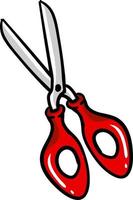 Red scissors, illustration, vector on white background