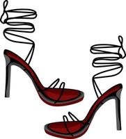 Red high heels, illustration, vector on white background