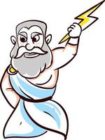 Angry Zeus, illustration, vector on white background