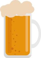 Beer in glass, illustration, vector on white background.