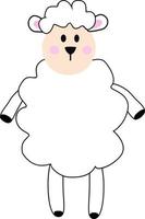 Cute sheep, illustration, vector on white background.