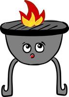 Scared brazier, illustration, vector on white background.