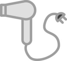Grey hairdryer, illustration, on a white background. vector