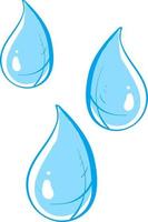 Water drops, illustration, vector on white background.