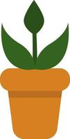 Flower bud in a pot, icon illustration, vector on white background